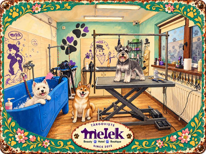 Desen retro: Cada și masa de tuns Melek